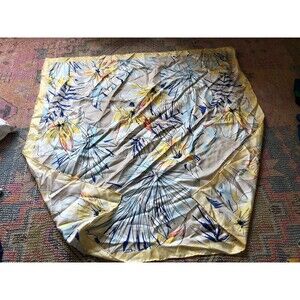 Chicos Vintage  100% Silk Scarf 36” Yellow Floral